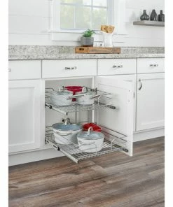 Rev-A-Shelf Two-Tier Bottom Mount Pull Out Steel Wire Organizer, 20.75" -Coast2Coast shop c2d1fec902585a6b 8082 w800 h800 b0 p0