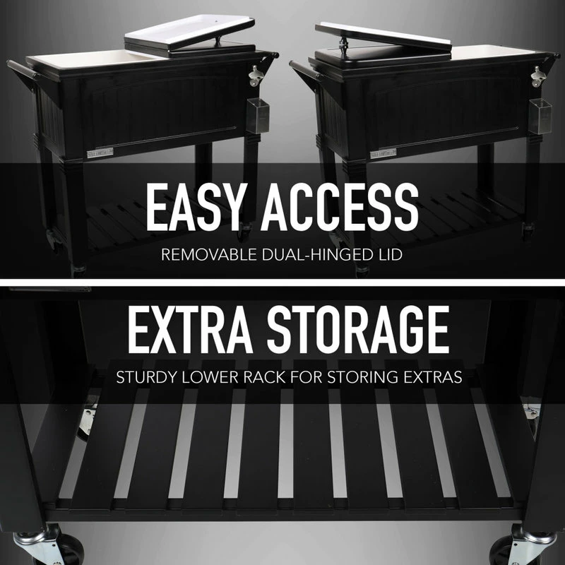 Permasteel, Inc Permasteel 80 Quart Portable Rolling Patio Cooler, Black 6 Permasteel, Inc Permasteel 80 Quart Portable Rolling Patio Cooler, Black - Image 4