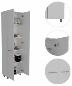 HomeRoots Thea White Pantry Cabinet 12 HomeRoots Thea White Pantry Cabinet -Coast2Coast shop c4b14771026c34f8 8464 w800 h800 b1 p0