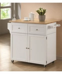 Coaster Home Furnishings Coaster Kitchen Cart With Leaf, Trash Compartment And Spice Rack -Coast2Coast shop c5211b9d08e7b012 9791 w800 h800 b0 p0
