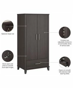 Bush Business Furniture Somerset Tall Kitchen Pantry Cabinet In Storm Gray - Engineered Wood -Coast2Coast shop c5b188eb020c9140 0940 w800 h800 b1 p0