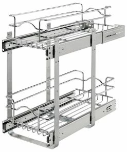 Rev-A-Shelf Two-Tier Bottom Mount Pull Out Steel Wire Organizer, 8.75"