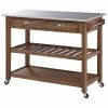 Decor Love Farmhouse Kitchen Cart, 2 Drawers & Stainless Steel Counter Top, Barnwood -Coast2Coast shop c5f13f960f8d5b0c 1361 w800 h800 b1 p0