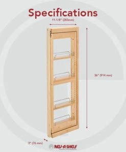 Rev-A-Shelf Wood Wall Filler Pull Out For 36" H New Kitchen Wall Cabinets, 3"W, 36"H -Coast2Coast shop c7f151c70258582c 8032 w800 h800 b0 p0