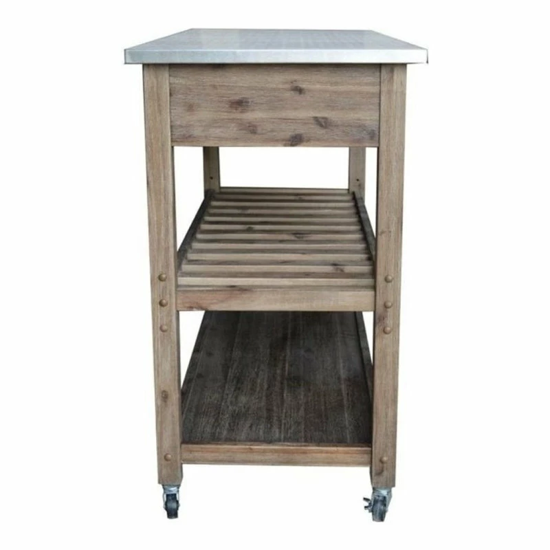 Bowery Hill Kitchen Cart In Wire Brush 4 Bowery Hill Kitchen Cart In Wire Brush - Image 2