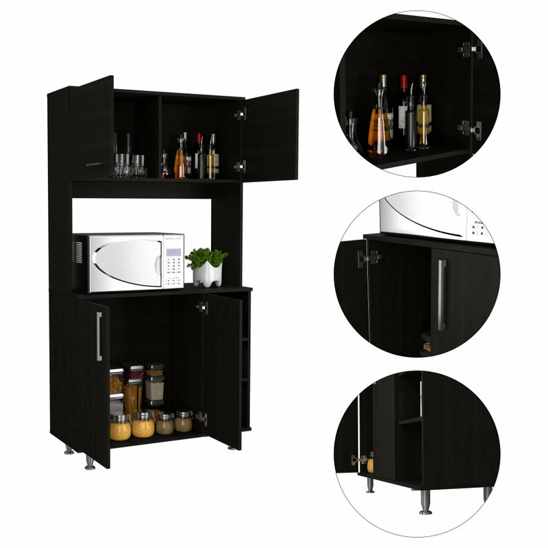DEPOT ESHOP LLC Malta Kitchen Pantry Cabinet, Black Wengue 8 DEPOT ESHOP LLC Malta Kitchen Pantry Cabinet, Black Wengue - Image 6