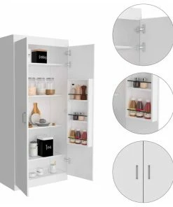 HomeRoots Classic White Pantry Cabinet 12 HomeRoots Classic White Pantry Cabinet -Coast2Coast shop c9c15543026c34ef 2554 w800 h800 b1 p0