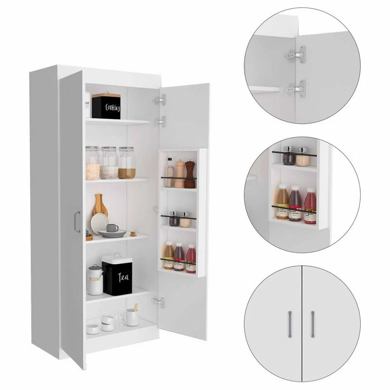 HomeRoots Classic White Pantry Cabinet 7 HomeRoots Classic White Pantry Cabinet - Image 5