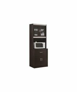 Hodedah Import Inc. Kitchen Cabinet With 1-Drawer, Chocolate-Gray