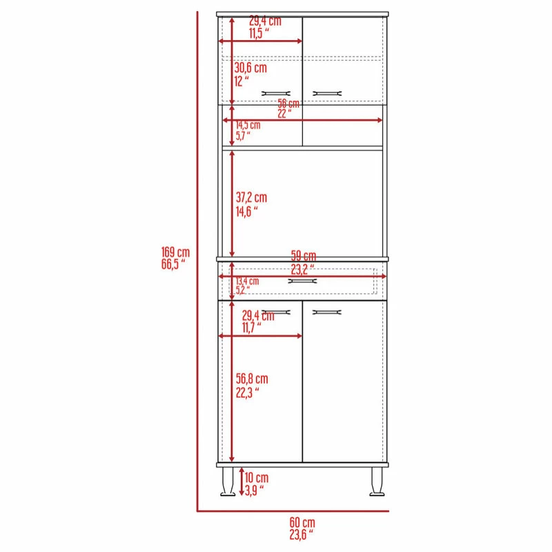 FM FURNITURE Bay Area Pantry, Light Gray 8 FM FURNITURE Bay Area Pantry, Light Gray - Image 6