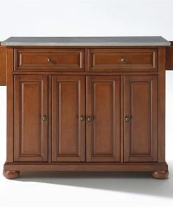 Crosley Alexandria Stainless Steel Top Kitchen Island In Cherry -Coast2Coast shop ca7181b90fb4bb3d 8090 w800 h800 b0 p0