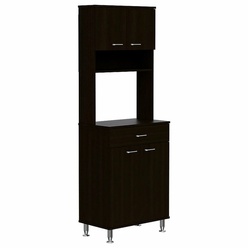 Tuhome Furniture Tuhome Engineered Wood Black Della 60 Pantry 4 Tuhome Furniture Tuhome Engineered Wood Black Della 60 Pantry - Image 2