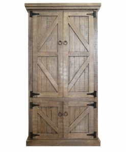 Eagle Furniture Barn Style Armoire / Kitchen Pantry, Distressed Gray