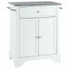 Crosley LaFayette Solid Granite Top Portable Kitchen Island, White Finish