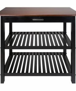 Casual Home Kitchen Island With Solid Wood