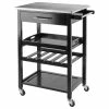 Winsome Anthony Stainless Steel Top Kitchen Cart In Black -Coast2Coast shop ce919afd0c128463 3099 w800 h800 b1 p0