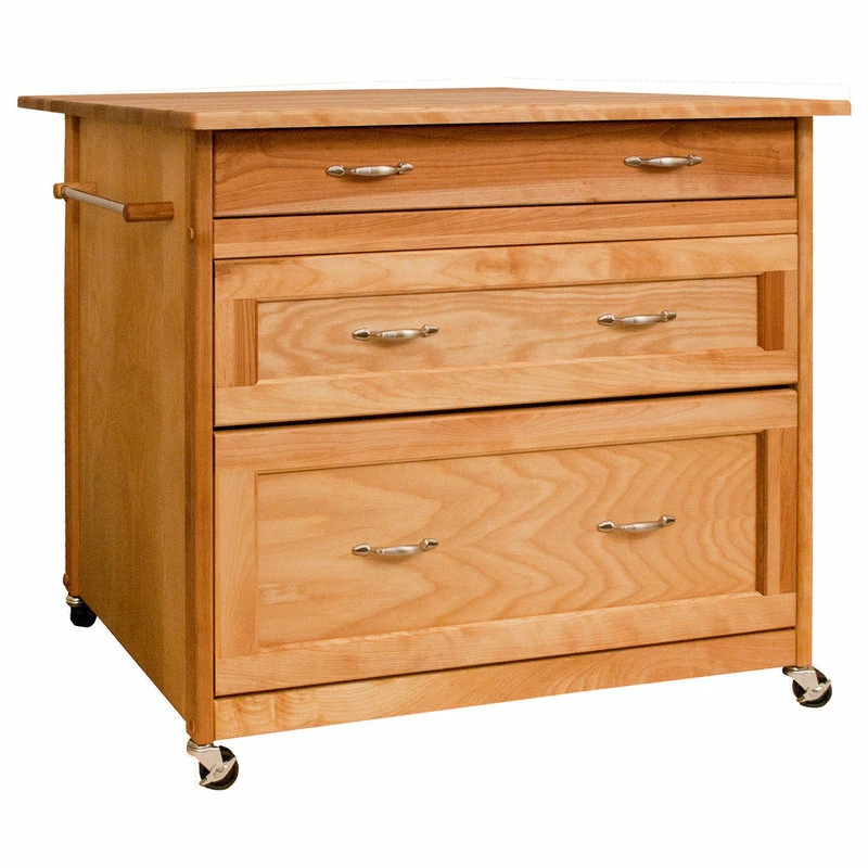 Catskill Craftsmen 3 Drawer Kitchen Cart In Natural Birch 3 Catskill Craftsmen 3 Drawer Kitchen Cart In Natural Birch