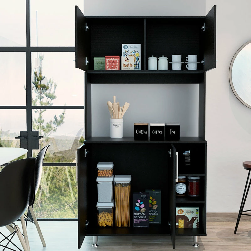 DEPOT ESHOP LLC Malta Kitchen Pantry Cabinet, Black Wengue 4 DEPOT ESHOP LLC Malta Kitchen Pantry Cabinet, Black Wengue - Image 2