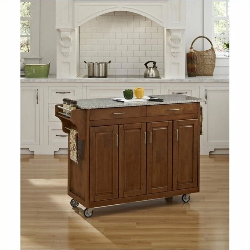 Homestyles Create-a-Cart Wood Rolling Kitchen Cart In Brown 3 Homestyles Create-a-Cart Wood Rolling Kitchen Cart In Brown