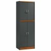 Hodedah Import Inc. 4-Door Kitchen Pantry With 4-Shelves, 5-Compartments, Gray-Oak -Coast2Coast shop d461ee880112b695 9424 w800 h800 b1 p0