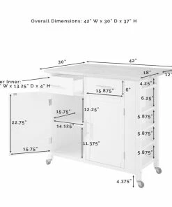 Crosley Savannah Wood Top Drop-Leaf Kitchen Island Cart, White/Natural -Coast2Coast shop d5e1c5d20f73b8b0 3240 w800 h800 b1 p0
