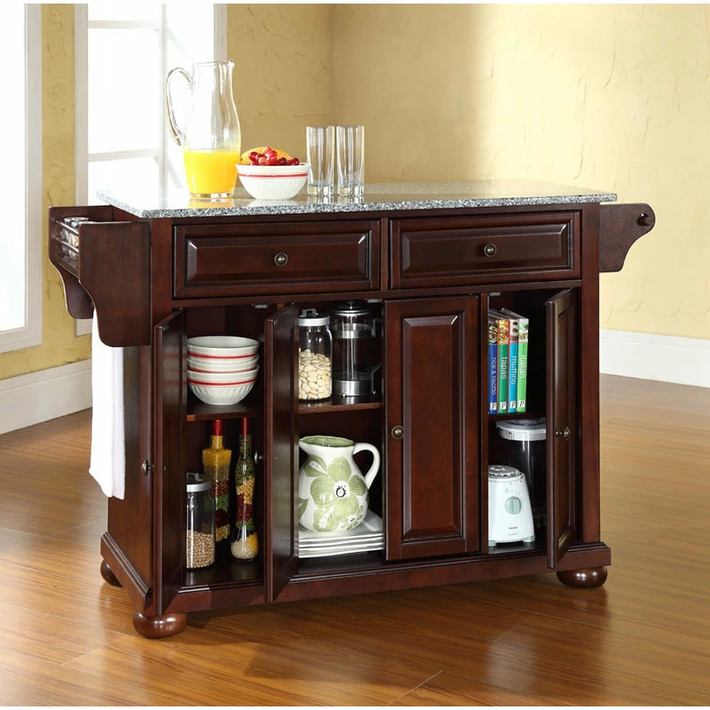 Crosley Alexandria Solid Granite Top Kitchen Island, Vintage Mahogany Finish 6 Crosley Alexandria Solid Granite Top Kitchen Island, Vintage Mahogany Finish - Image 4