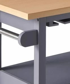 Pilaster Designs Jose Portable Kitchen Island Serving Cart With Storage Cabinet & Wine Rack, Gray -Coast2Coast shop d6e13db50e1b52ed 9478 w800 h800 b0 p0