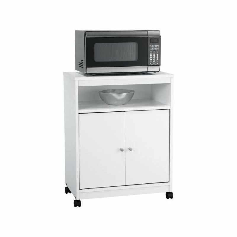 Ameriwood Home 24" Open Microwave Cart In White Stipple 6 Ameriwood Home 24" Open Microwave Cart In White Stipple - Image 4