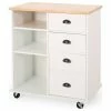 GDFStudio Lennon Kitchen Cart With Wheels, Natural, White -Coast2Coast shop d8b1c9570f9065eb 8457 w800 h800 b1 p0