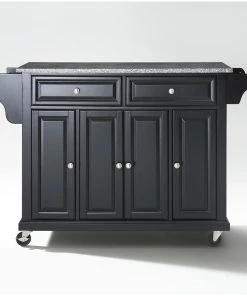 Crosley Solid Granite Top Kitchen Cart/Island, Black Finish -Coast2Coast shop d93114e8064635b5 8089 w800 h800 b0 p0