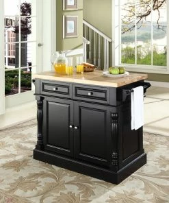 Crosley Butcher Block Top Kitchen Island, Black Finish 12 Crosley Butcher Block Top Kitchen Island, Black Finish -Coast2Coast shop d951851306463812 3601 w800 h800 b0 p0