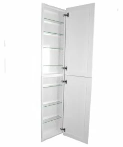 Timber Tree Cabinets Fruitville Shaker Style Frameless Recessed Wood Pantry Cabinet, 14x50, White Ena -Coast2Coast shop da31c29c02a794da 6249 w800 h800 b1 p0