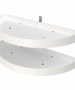 Rev-A-Shelf Pivot Out Half Moon 2-Shelf Organizer For Blind Corner Cabinets, White, 33"W