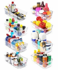 Brawbuy Set Of 8 Pantry Organizers Clear Plastic Pantry Storage Racks