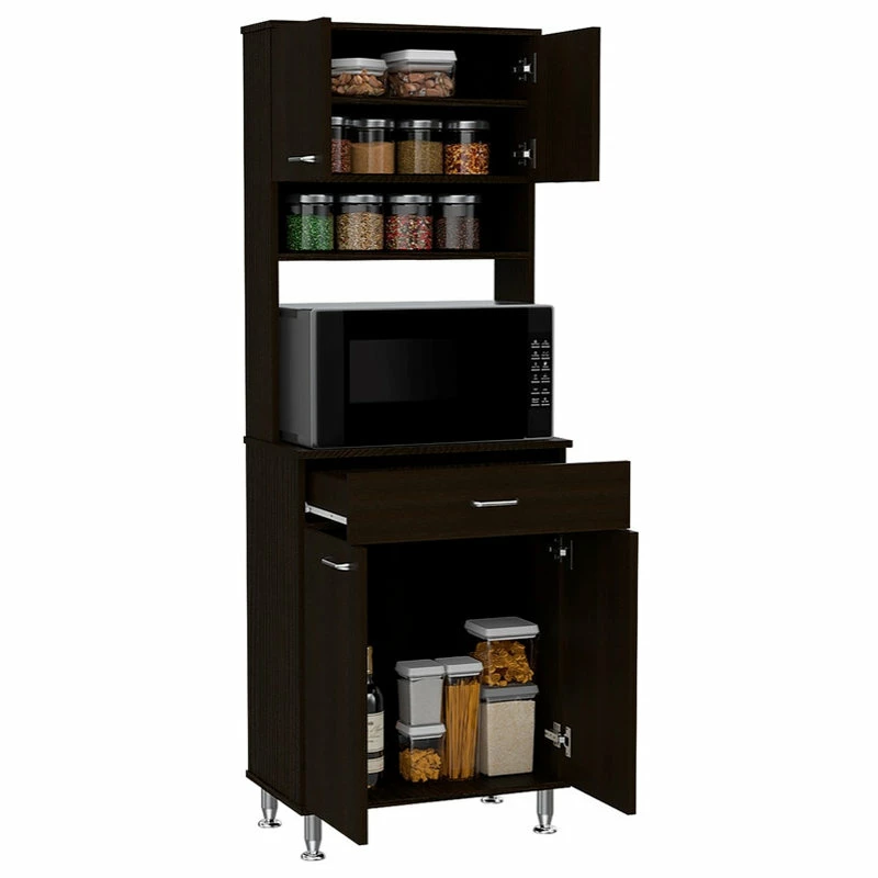 Tuhome Furniture Tuhome Engineered Wood Black Della 60 Pantry 7 Tuhome Furniture Tuhome Engineered Wood Black Della 60 Pantry - Image 5