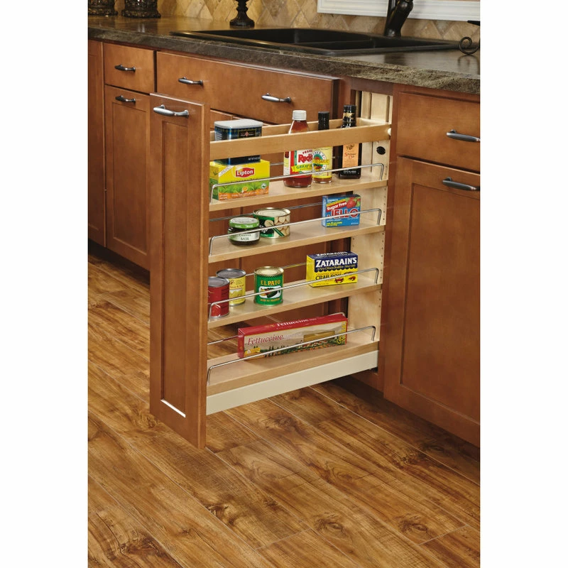Rev-A-Shelf Wood Base Cabinet Pull Out Organizer With BB Soft Close, 5" 4 Rev-A-Shelf Wood Base Cabinet Pull Out Organizer With BB Soft Close, 5" - Image 2