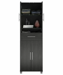 Decorn Modern Pantry Storage Cabinet, 4 Doors And Spacious Drawer, Nightfall Oak -Coast2Coast shop dff1c4d00152f813 7105 w800 h800 b1 p0
