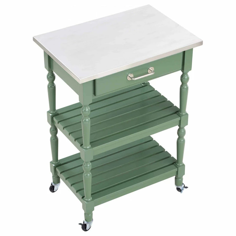 Boraam Industries, Inc. Carolina Kitchen Cart With Stainless Steel Top 5 Boraam Industries, Inc. Carolina Kitchen Cart With Stainless Steel Top - Image 3