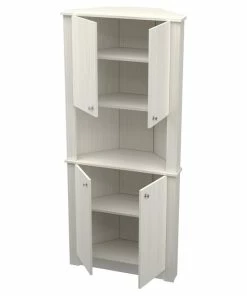 Inval America Inval 4-Door Engineered Wood Corner Pantry Storage Cabinet In Washed Oak
