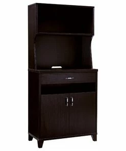 Benjara 15.5" 2-door Transitional Wood Bakers Cabinet With 1 Drawer In Brown