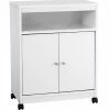 Ameriwood Home 24" Open Microwave Cart In White Stipple