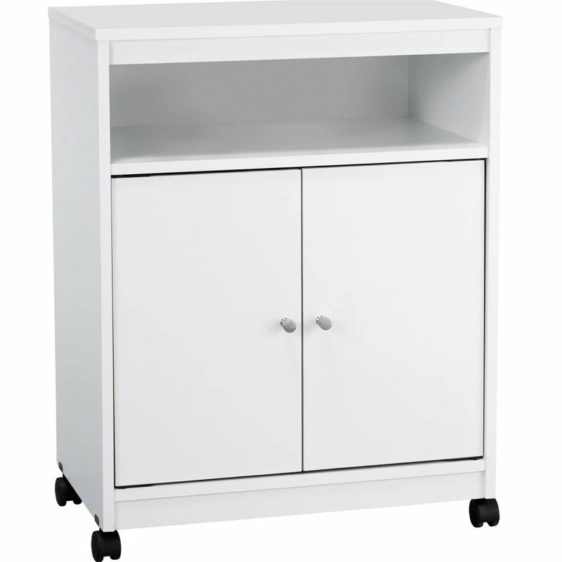Ameriwood Home 24" Open Microwave Cart In White Stipple 3 Ameriwood Home 24" Open Microwave Cart In White Stipple
