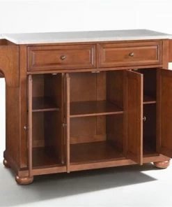 Crosley Alexandria Stainless Steel Top Kitchen Island In Cherry