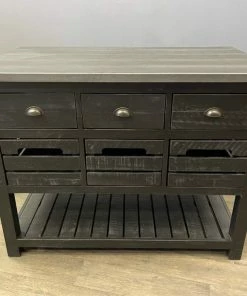 Crafters And Weavers Barlow Crate Kitchen Island Rustic Black And Zinc Top -Coast2Coast shop e4b1a0360262f980 8502 w800 h800 b0 p0