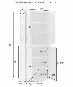 Crosley Clifton Tall Pantry Distressed White 2 Stackable Pantries -Coast2Coast shop e4e180200f73ba2e 0161 w800 h800 b1 p0