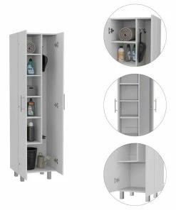 HomeRoots White Versatile Tall Pantry Or Laundry Cabinet 11 HomeRoots White Versatile Tall Pantry Or Laundry Cabinet -Coast2Coast shop e4f1e725026c350e 2572 w800 h800 b1 p0