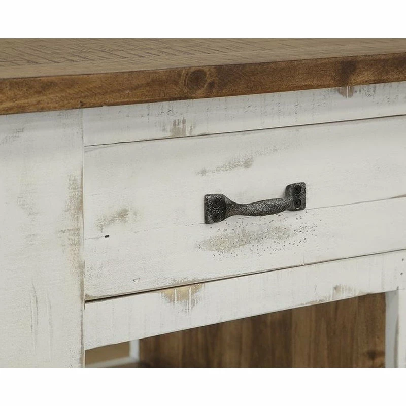 Crafters And Weavers Greenview Solid Wood Kitchen Island, Distressed White, 39" 6 Crafters And Weavers Greenview Solid Wood Kitchen Island, Distressed White, 39" - Image 4