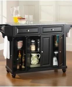 Crosley Cambridge Solid Granite Top Kitchen Island, Black Finish -Coast2Coast shop e92133fe06463519 2036 w800 h800 b0 p0