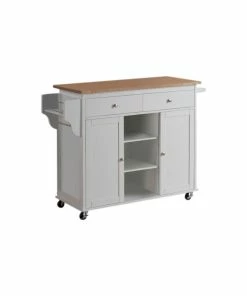 Baxton Studio Meryland White Modern Kitchen Island Cart