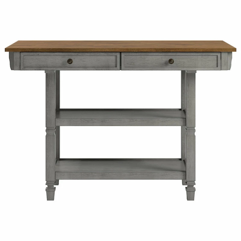 Inspire Q Harvey Two-Tone Kitchen Island Buffet, Antique Grey 4 Inspire Q Harvey Two-Tone Kitchen Island Buffet, Antique Grey - Image 2